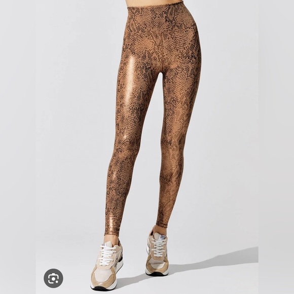 Beach Riot Pants - Beach Riot Piper Legging in Metallic Snake
